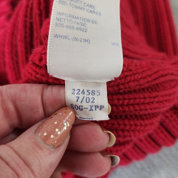 Tommy Hilfiger Turtleneck Sweater Women's Size Large Red Vintage Y2K - Picture 5 of 9